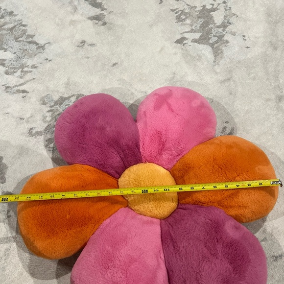 Tabitha Webb Tangerine Oversized Flower Throw Plush Pillow - Picture 6 of 8